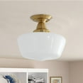 thumbnail image 1 of Aiwen Simple Farmhouse Decorative Glass Shade Semi Flush Mount Ceiling Lamp, 1 of 6