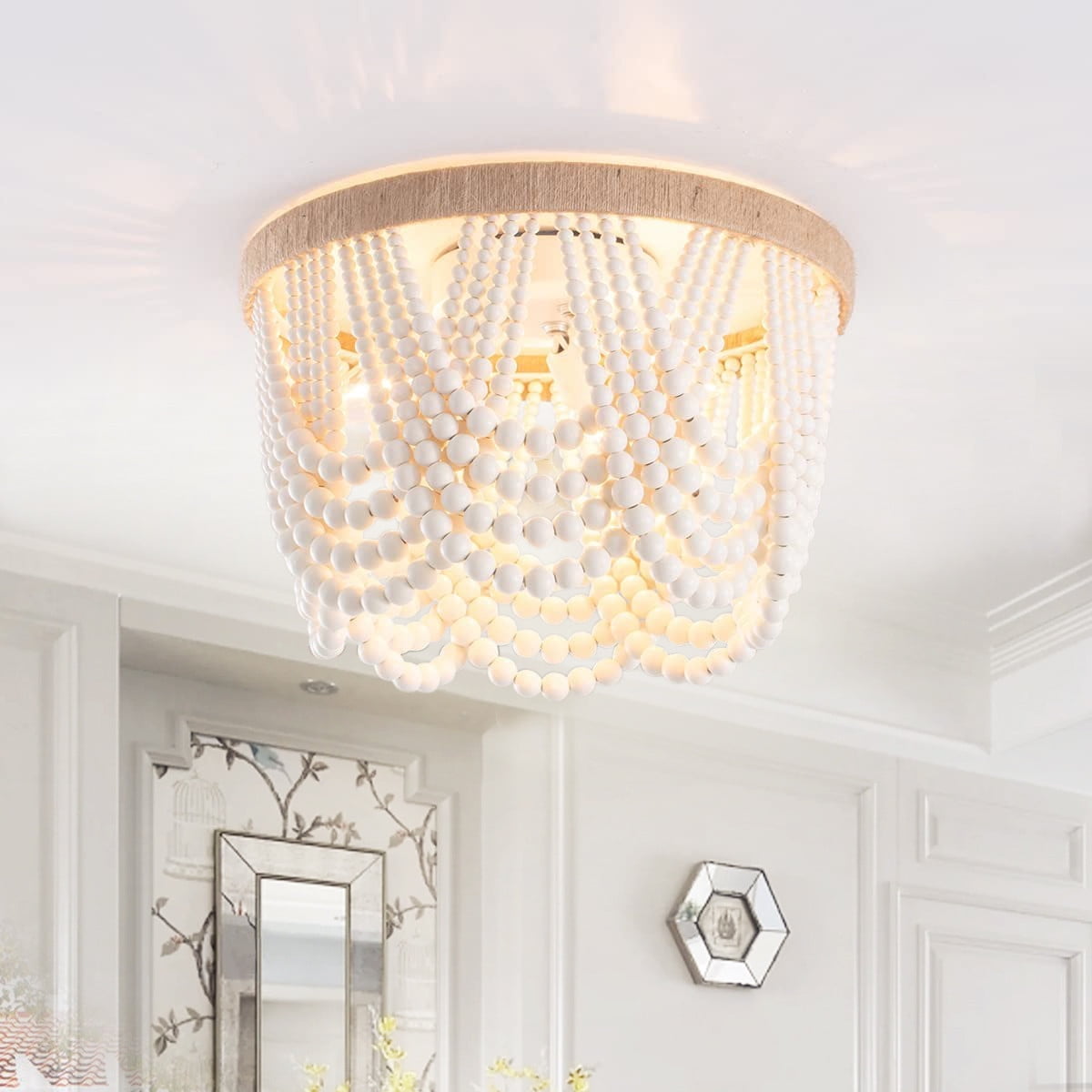 Aiwen Stylish Beads Chandelier, Modern Creative Ceiling Light for Living Room Bedroom Kitchen