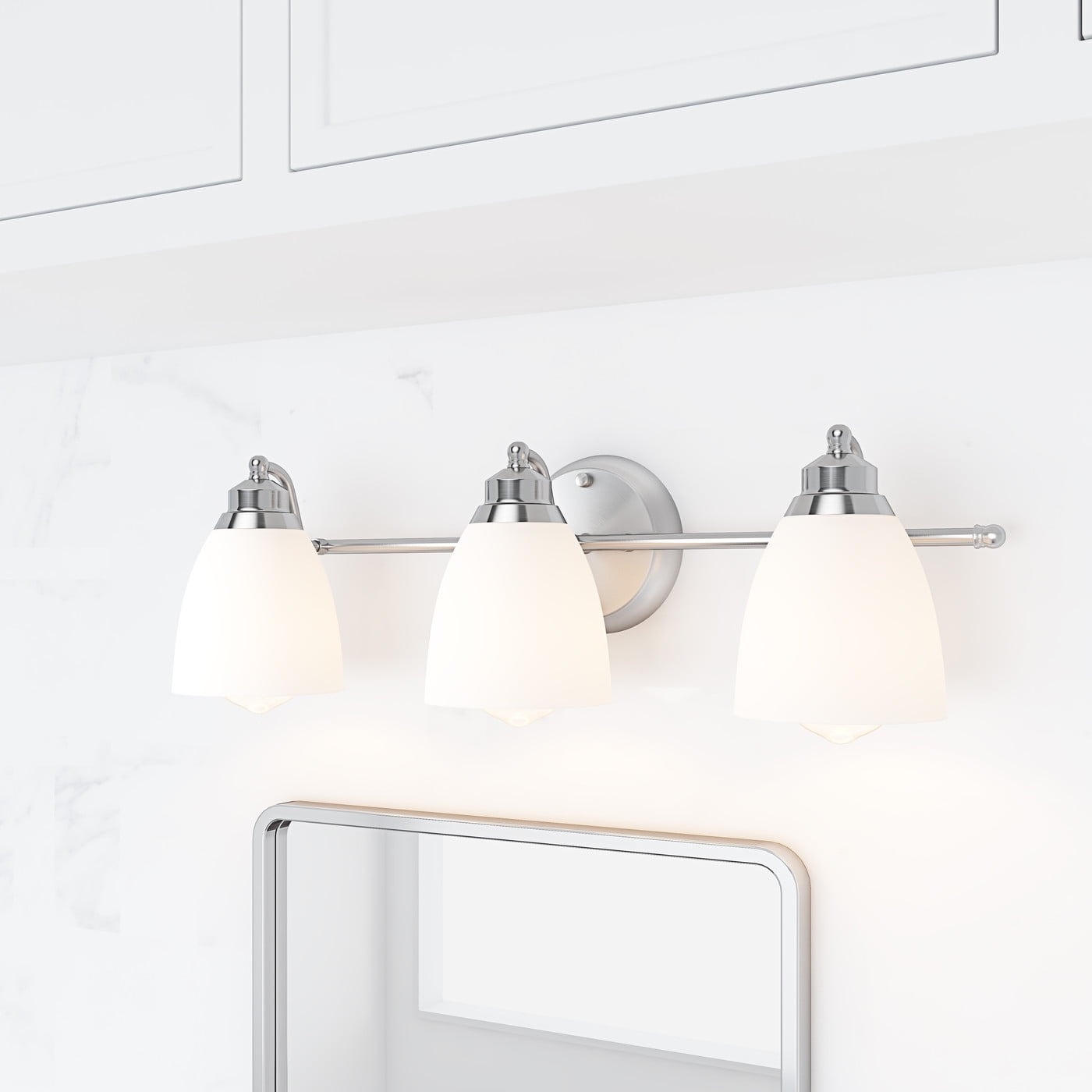 Aiwen Vintage 3-Light Vanity Light Glass Cone Shade Wall Sconce Fixture