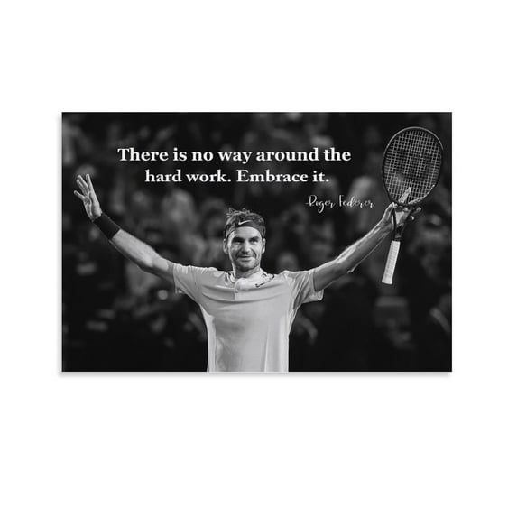 Aixiaojin Tennis Poster Roger Federer Poster (9) Poster Decorative Painting Canvas Wall Art Living Room Posters Bedroom Painting 16x24inch(40x60cm)