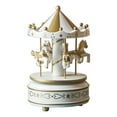 thumbnail image 1 of Aixig Christmas Musical Carousel Carousel Horse Home Decoration 6.3inch (White), 1 of 6