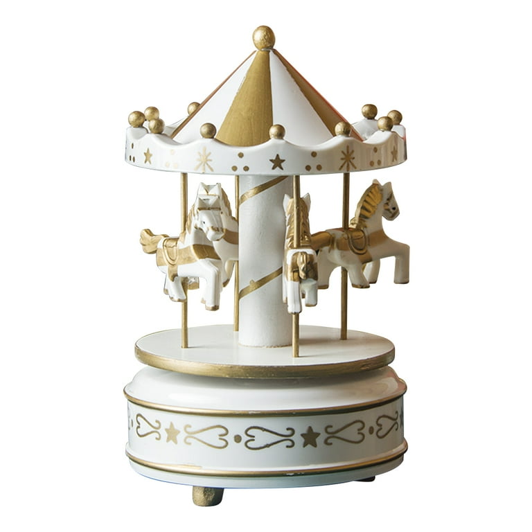 アリス×メリーゴーランド　ホワイト Aixig Christmas Musical Carousel Carousel Horse Home Decoration