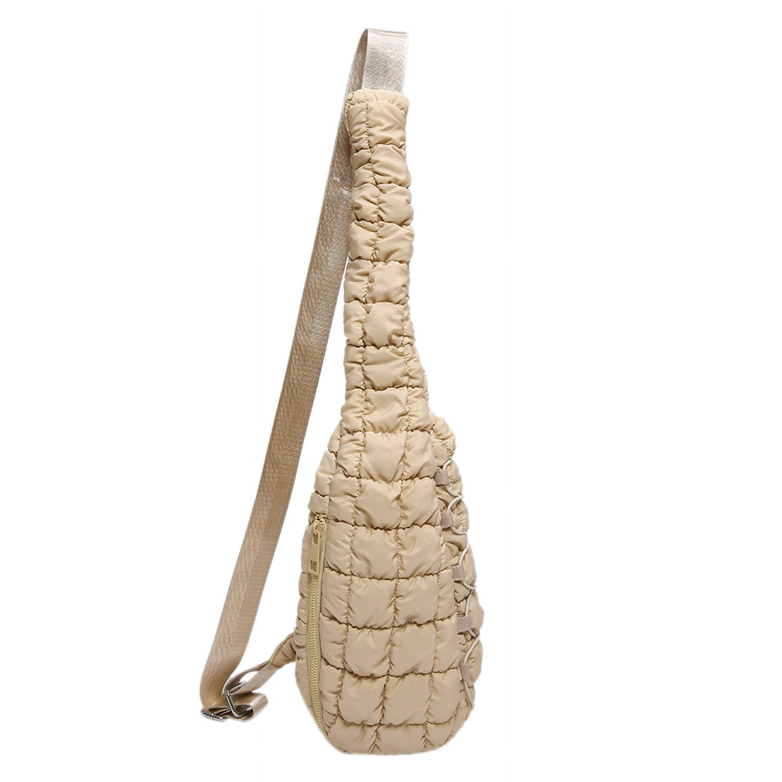 Aixig Fashion Quilted Crossbody Sling Bag Solid Color Puffer Shoulder