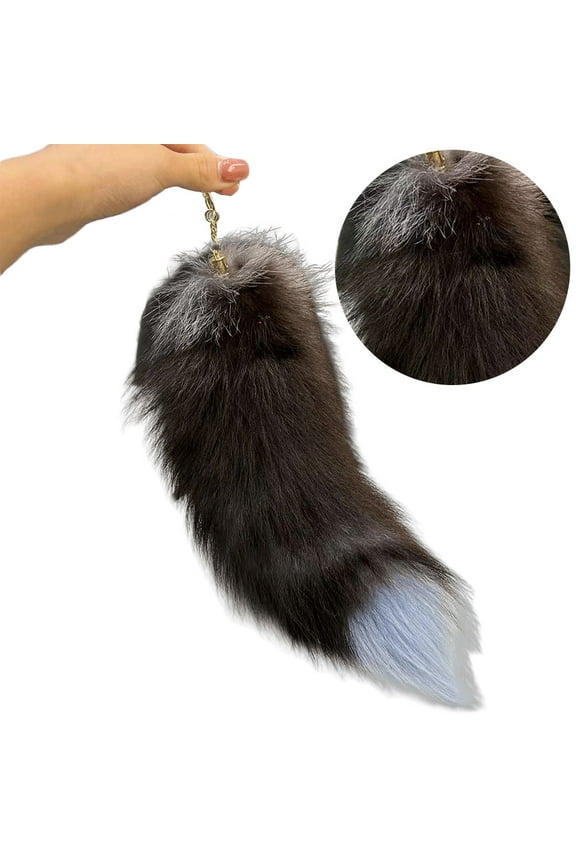 Huge Fluffy Faux Fur Fox Tail Keychain Therian Tail Fox Tail Keychain Cute Animal Tail Keychain Fluffy Fur Key Chain Cosplay Costume Handbag Accessory