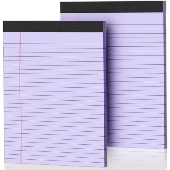 Aixiny 2 Purple Legal Pad 8.5" x 11" Writing Pads College Ruled, 50 Sheets