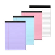 Aixiny 4-Pack Assorted College Ruled Notepads, 5" x 8", 50 Sheets, 4 Count