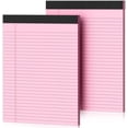 thumbnail image 1 of Aixiny Wide Ruled Note Pads, 8.5" x 11", Pink, 50 Sheets, 2 Count, 2 Pack, 1 of 8