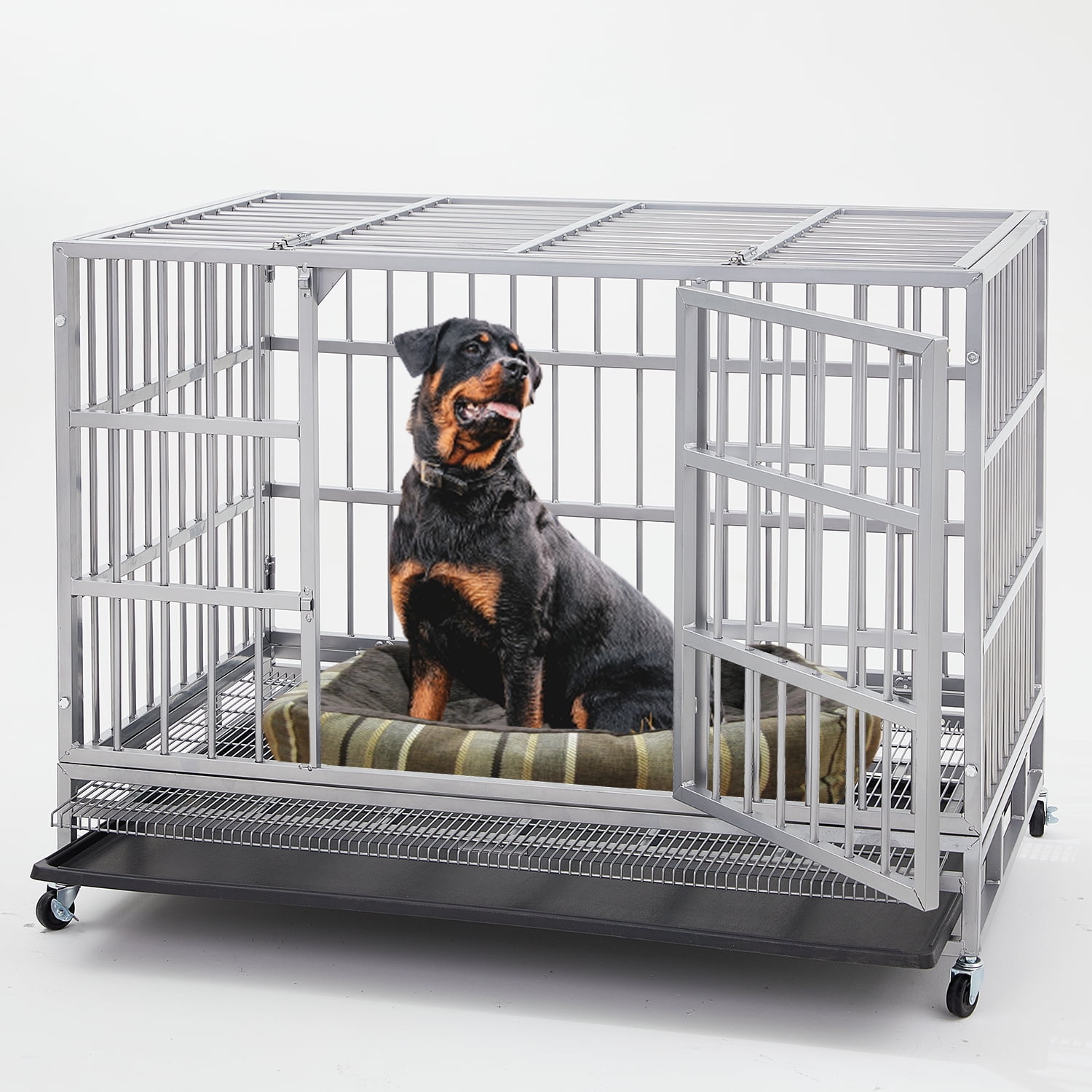 Aixvx 38 inch Heavy Duty Indestructible XL Dog Crate Steel Escape Proof