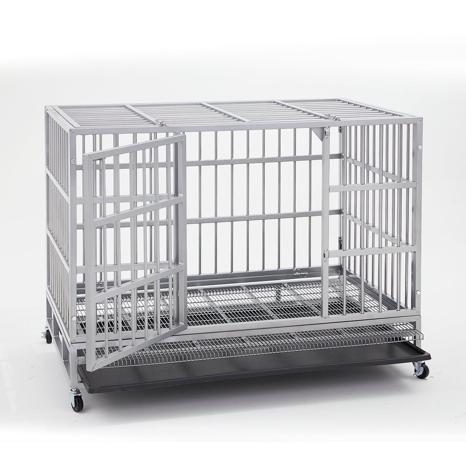 Aixvx 48 Inch Heavy Duty Indestructible Steel Escape Proof Dog Crate