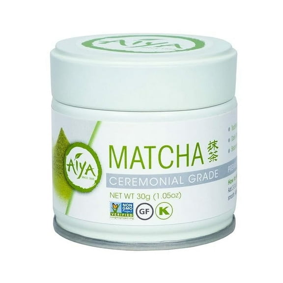 Aiya Authentic Japanese Premium First Harvest Ceremonial Grade Matcha Green Tea Powder - Vegan-Friendly, Zero Sugar, Gluten-Free - 30g Tin ( Pack of 2 )