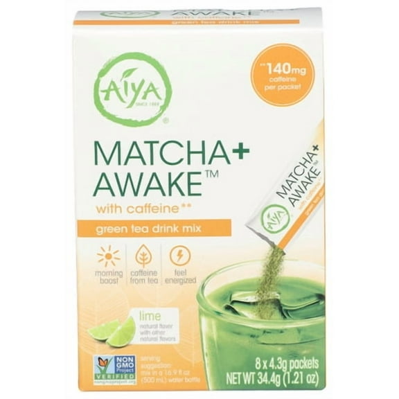 Aiya Tea Matcha Plus Awake 1.21 oz (Pack of 6)