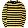thumbnail image 1 of Aiyino Men's Casual Cotton Spandex Striped Crewneck Long-Sleeve T-Shirt Basic Pullover Stripe tee Shirt, 1 of 5