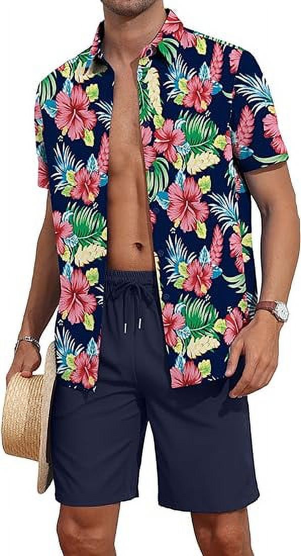 Vedolay Two Piece Short Outfit Men's Hawaiian Shirt and Short, 2 Piece ...