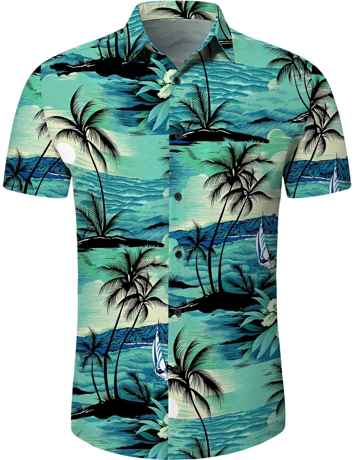 Aiyino Men's Hawaiian Shirt Short Sleeves Printed Button Down Summer