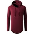 thumbnail image 1 of Aiyino Men's Hipster Hip Hop Longline Pullover Hoodies Shirts, 1 of 6