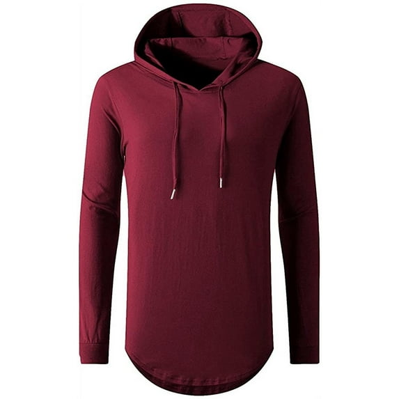 Aiyino Men's Hipster Hip Hop Longline Pullover Hoodies Shirts