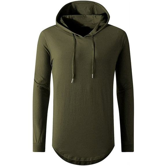 Aiyino Men's Hipster Hip Hop Longline Pullover Hoodies Shirts