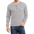 thumbnail image 1 of Aiyino Men's Loose Fit Heavyweight Long Sleeve Pocket Henley T-Shirt, 1 of 6