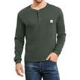 thumbnail image 1 of Aiyino Men's Loose Fit Heavyweight Long Sleeve Pocket Henley T-Shirt, 1 of 6