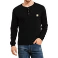 thumbnail image 1 of Aiyino Men's Loose Fit Heavyweight Long Sleeve Pocket Henley T-Shirt, 1 of 6