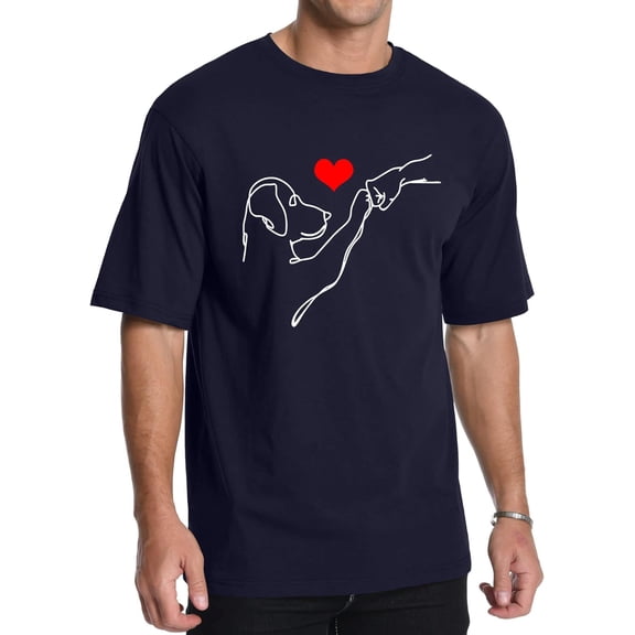 Aiyino Men's Pet Lovers Graphic T-Shirt Dog Fist Bump Heart 100% Cotton Crewneck Casual Tees for Men- American fashion hot selling casual retro high quality 100% cotton T-shirt 1 piece- American fas