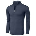 thumbnail image 1 of Aiyino Men's Quarter Zip Up Long Sleeve Sweaters Slim Fit Lightweight Mock Neck Pullover Casual Polo Sweater S-2XL, 1 of 7