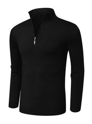 Hfyihgf Men's Quarter Zip Up Long Sleeve Sweaters Slim Fit Lightweight  Turtleneck Pullover Tops Casual Classic Ribbed Knit Soft Polo