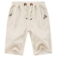 thumbnail image 1 of Aiyino Mens Shorts Casual Drawstring Zipper Pockets Elastic Waist Big and Tall Beach Shorts, 1 of 9