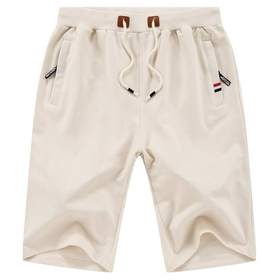 Aiyino Mens Shorts Casual Drawstring Zipper Pockets Elastic Waist Big and Tall Beach Shorts