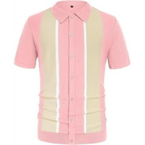 Aiyino Men's V Neck Polo Shirts Slim Fit Short Sleeve Cotton Golf T-Shirts Soft Tees