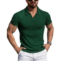 HangTaiLei Men's Henley Shirts Slim Fit Four Button V Neck Golf Tshirts ...