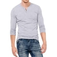 thumbnail image 1 of Aiyino Mens Henley Shirts Slim Fit Long Sleeve Beefy Fashion Casual Top Shirts of Cotton Shirts, 1 of 4