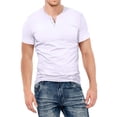 thumbnail image 1 of Aiyino Mens Henley Shirts Slim Fit Short Sleeve Beefy Fashion Casual Top Shirts of Cotton Shirts, 1 of 4