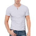 thumbnail image 1 of Aiyino Mens Henley Shirts Slim Fit Short Sleeve Beefy Fashion Casual Top Shirts of Cotton Shirts, 1 of 3