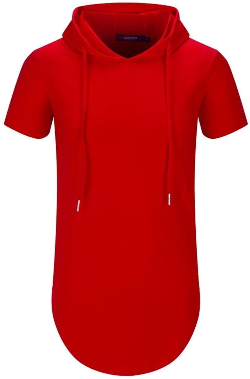 Aiyino Men's Hipster Hip Hop Longline Pullover Hoodies Short