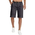thumbnail image 1 of Aiyino Mens Shorts Plus Size Casual Drawstring Zipper Pockets Elastic Waist Big and Tall Beach Shorts,Dark Grey 4XL, 1 of 10