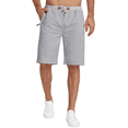 thumbnail image 1 of Aiyino Men's And Big Men Shorts Casual Drawstring Zipper Pockets High Elastic Waist Beach Shorts Plus Size,Grey L, 1 of 10
