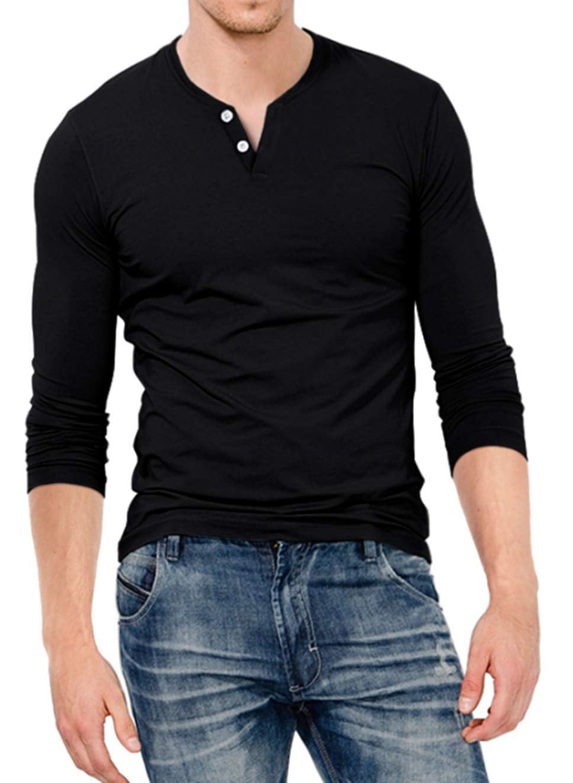Hanes Men's and Big Men's Beefy Heavyweight Long Sleeve ThreeButton