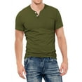 thumbnail image 1 of Aiyino Mens Henley Shirts Slim Fit Short Sleeve Beefy Fashion Casual Top Shirts of Cotton Shirts, 1 of 5