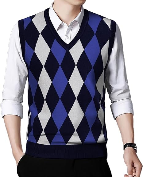 Aiyino Mens Sweater Vests Sleeveless V-Neck Knit Pullover Vest ...