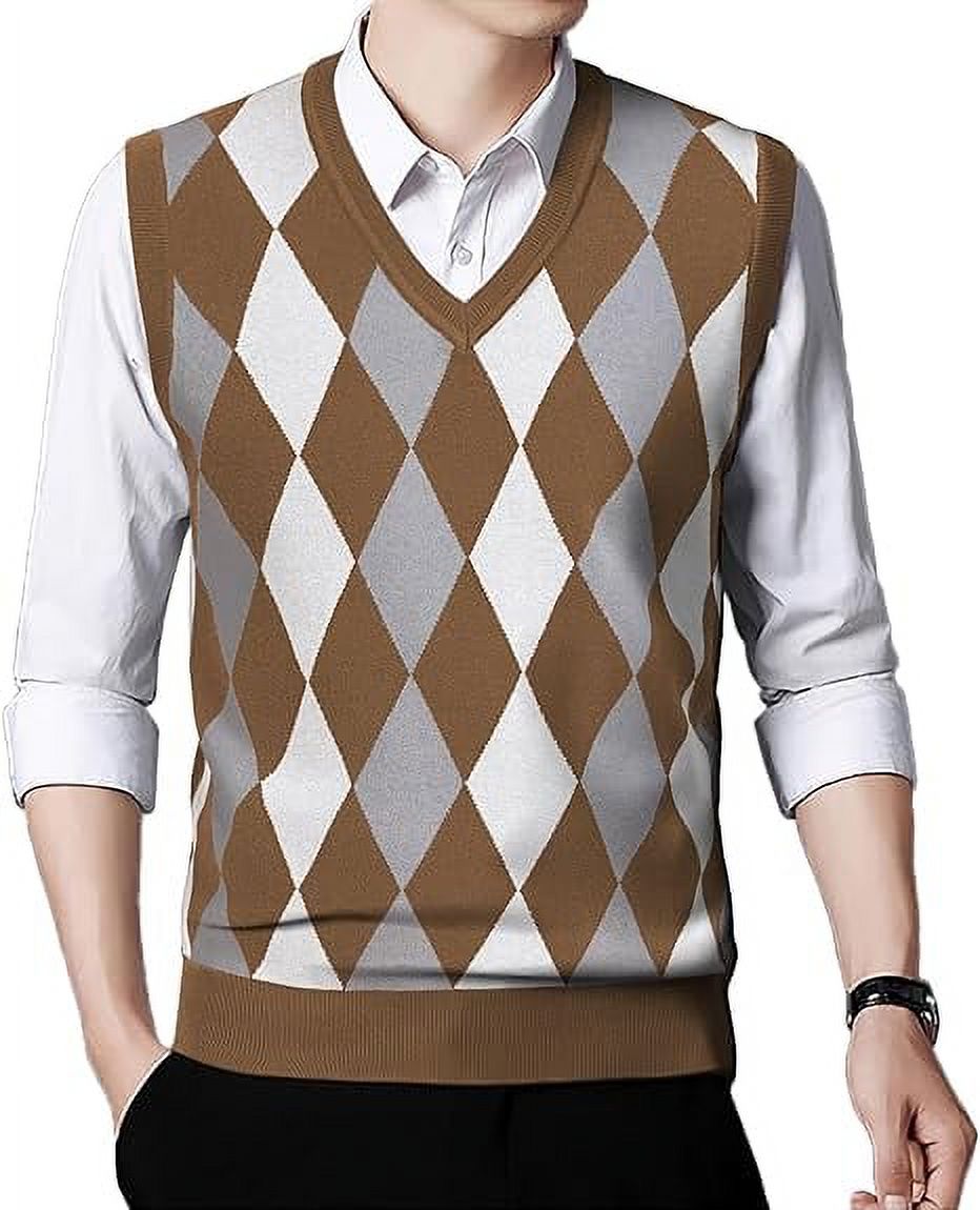 Aiyino Mens Sweater Vests Sleeveless VNeck Knit Pullover Vest