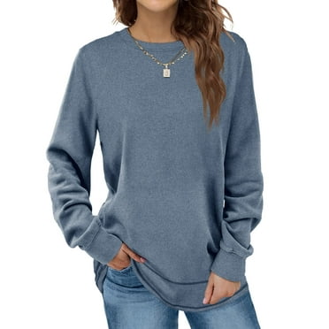 Aiyino Sweatshirts for Women Crewneck Long Sleeve Shirts Tunic Tops for Leggings