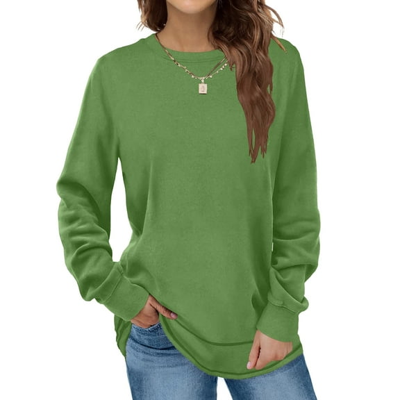 Aiyino Sweatshirts for Women Crewneck Long Sleeve Shirts Tunic Tops for Leggings