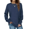thumbnail image 1 of Aiyino Sweatshirts for Women Crewneck Long Sleeve Shirts Tunic Tops for Leggings, 1 of 9