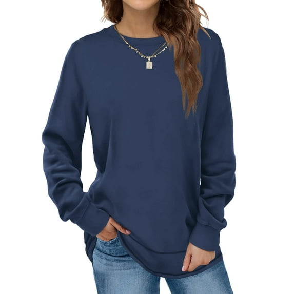 Aiyino Sweatshirts for Women Crewneck Long Sleeve Shirts Tunic Tops for Leggings