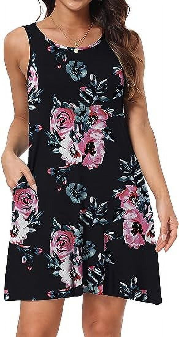 Aiyino Women Summer Casual Swing TShirt Dresses Beach Cover up Loose Dress