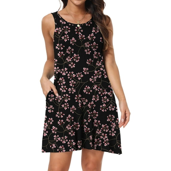 Aiyino Women Summer Casual Swing T-Shirt Dresses Beach Cover up Loose Sleeveless Dress