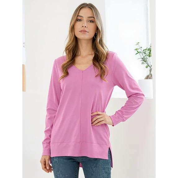 Aiyino Women's Casual Lightweight V Neck Batwing Sleeve Knit Top Loose Pullover Sweater Tops s-2xl