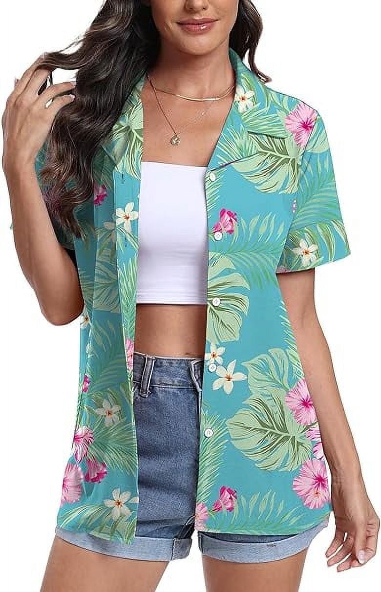 Floral Garden Sky Sleeveless Women's Hawaiian Shirt main image 0