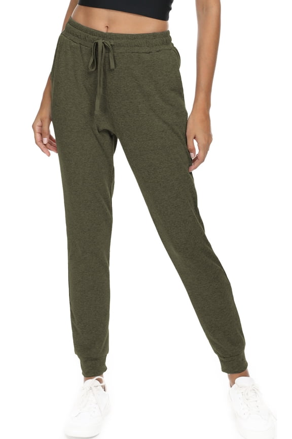 Women's Joggers Pants Active Sweatpants Cotton Tapered Workout Yoga Lounge Track Pants with Pockets,Army Green 3XL